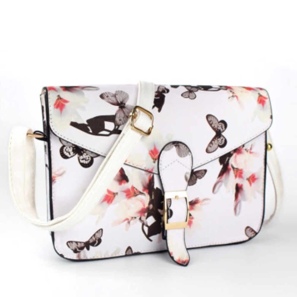 Floral/Butterfly printed crossbody bag